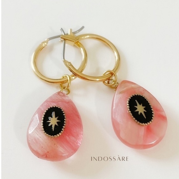 Pink Quartz Teardrop Earrings💗 - Picture 3 of 4